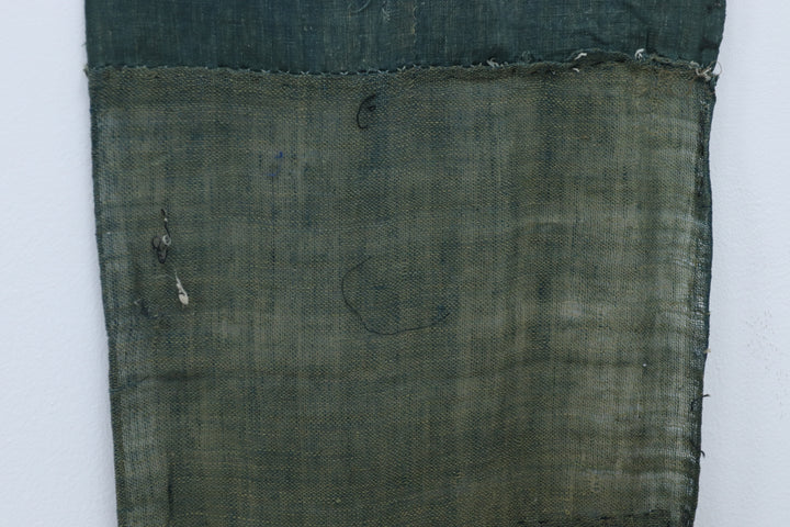 Antique Asian Emerald Blue Thin Fabric