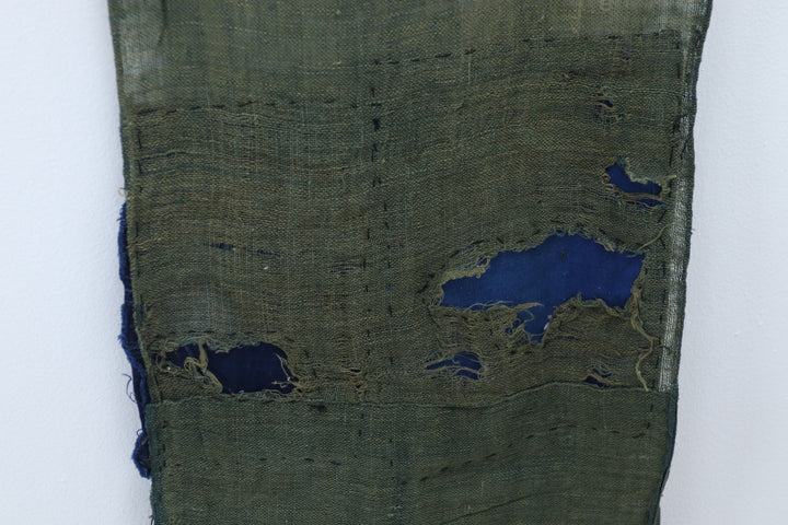 Antique Asian Emerald Blue Thin Fabric