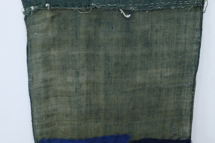 Antique Asian Emerald Blue Thin Fabric