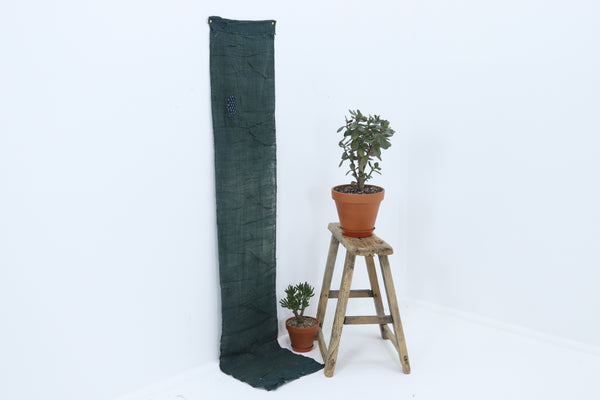 Antique Asian Emerald Blue Thin Fabric