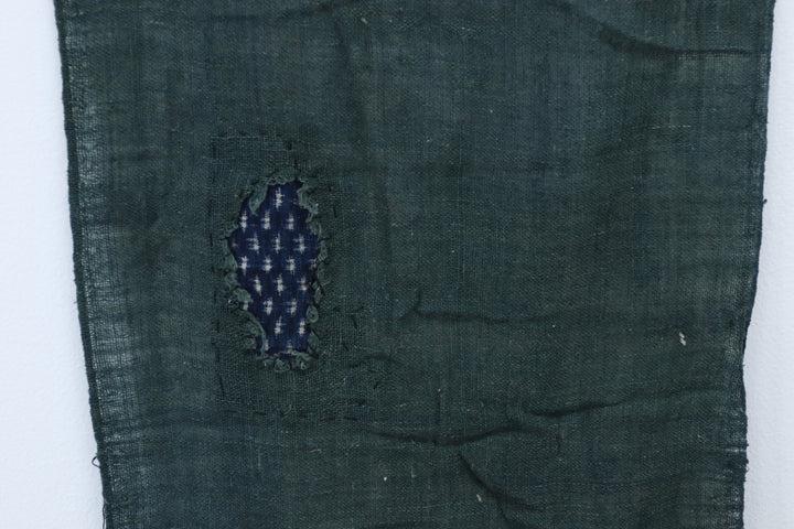 Antique Asian Emerald Blue Thin Fabric