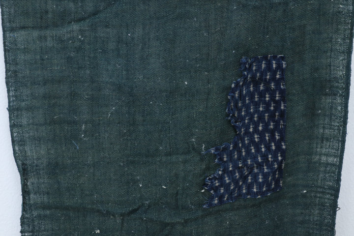 Antique Asian Emerald Blue Thin Fabric