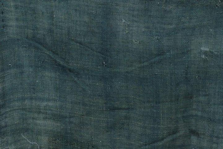 Antique Asian Emerald Blue Thin Fabric