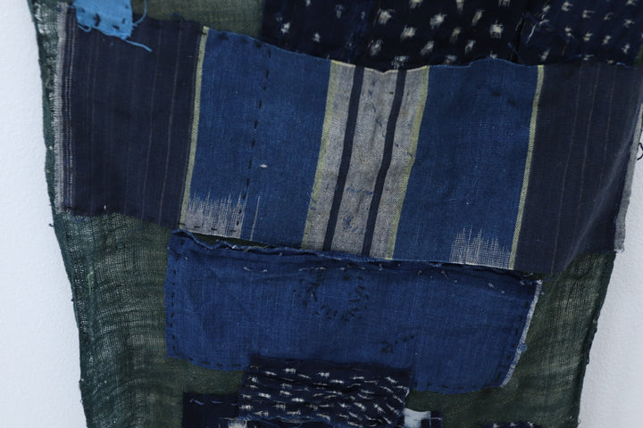 Antique Asian Emerald Blue Thin Fabric