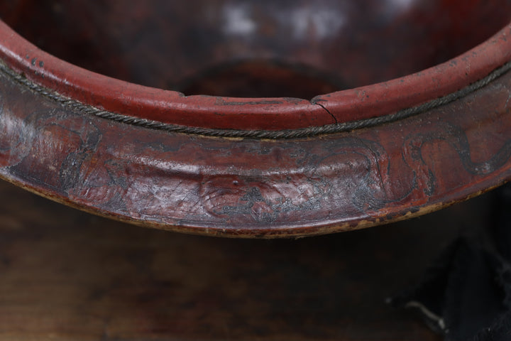 Antique Asian Red Hand-carved Matrimony Basket