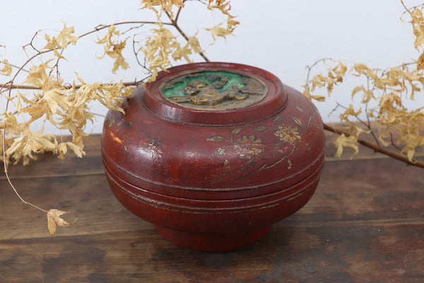 Antique Red Asian Box