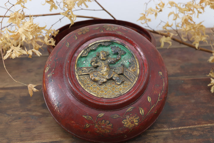 Antique Red Asian Box