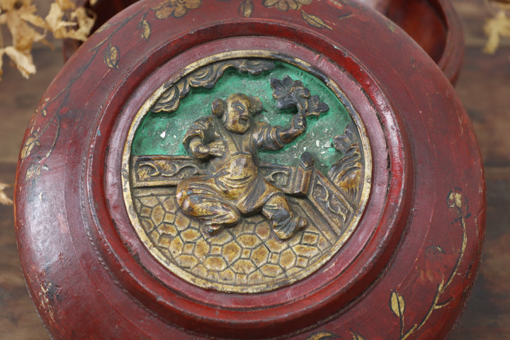 Antique Red Asian Box