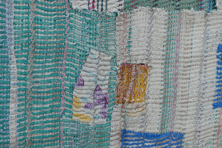 Antique Oriental Polychromed Large Blanket 