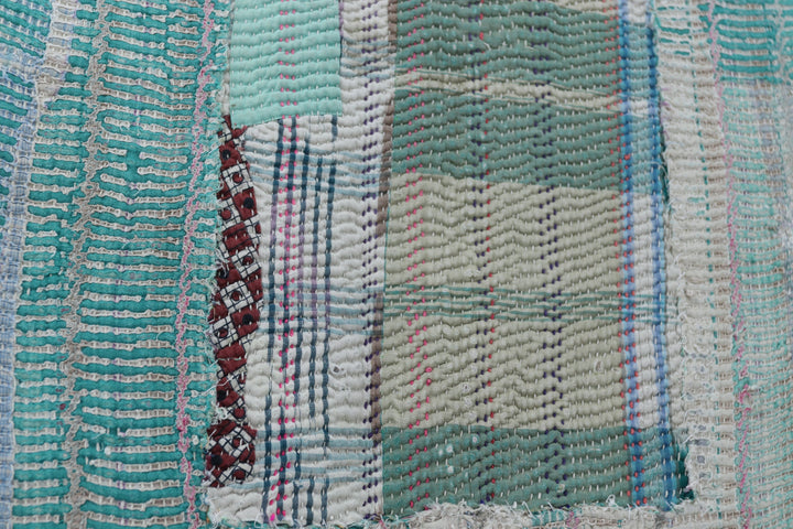 Antique Oriental Polychromed Large Blanket 