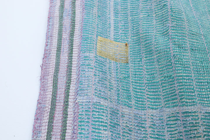 Antique Oriental Polychromed Large Blanket 