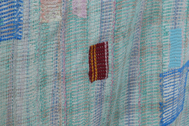 Antique Oriental Polychromed Large Blanket 