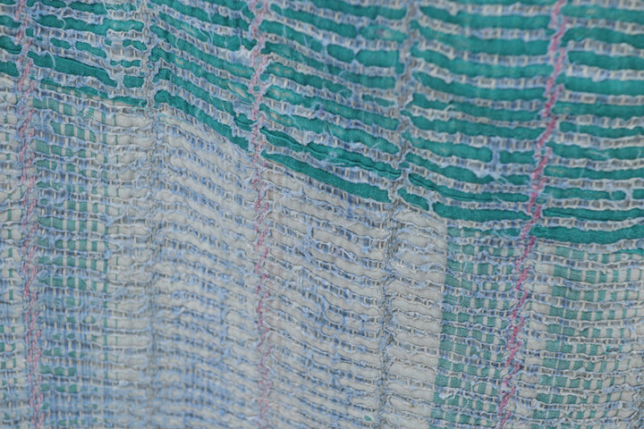 Antique Oriental Polychromed Large Blanket 