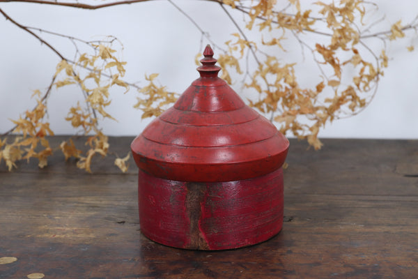 Antique Scarlett Oriental Container