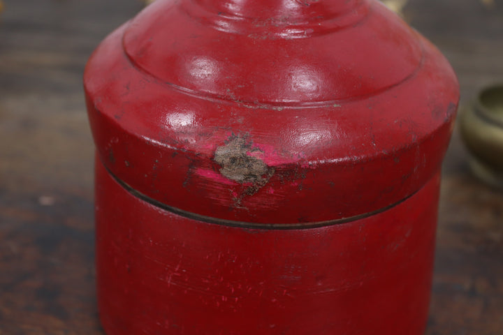 Antique Scarlett Oriental Container