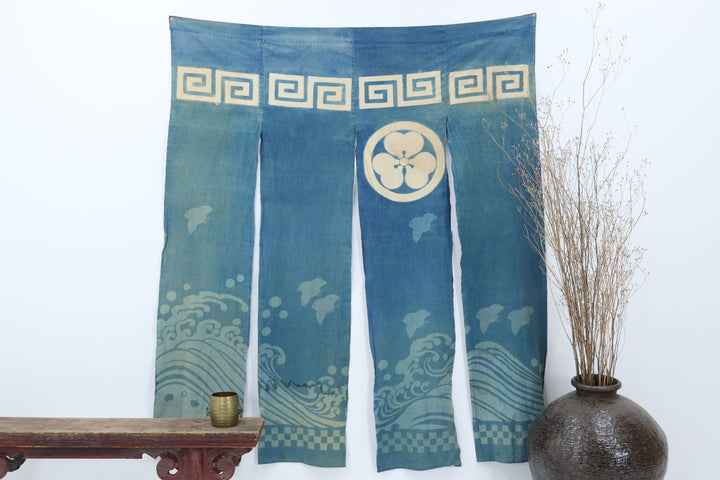 Antique Blue Indigo Asian Fabric