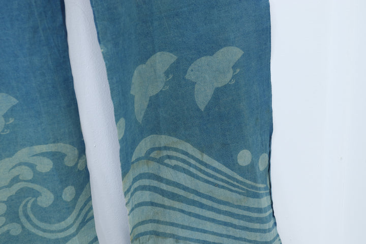 Antique Blue Indigo Asian Fabric