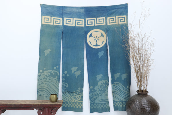 Antique Blue Indigo Asian Fabric