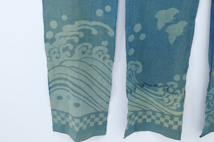 Antique Blue Indigo Asian Fabric