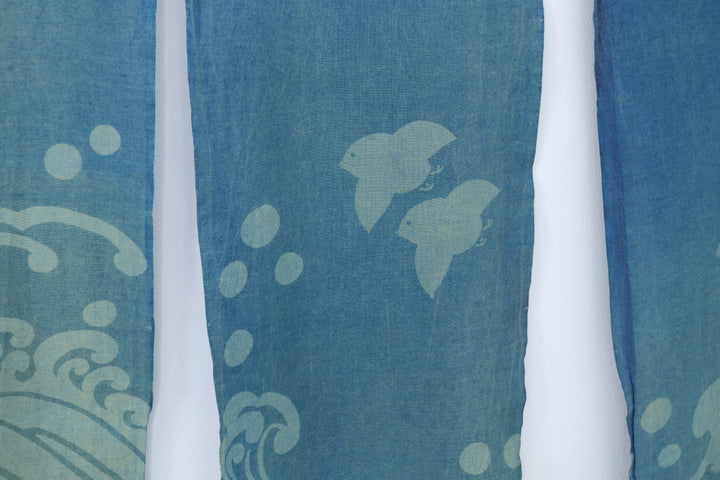 Antique Blue Indigo Asian Fabric