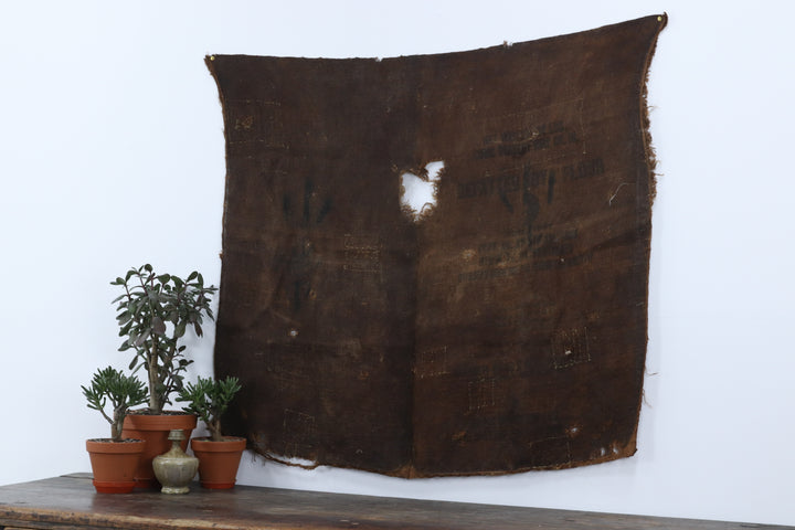 Antique Brown Asian Textile Wall Decor