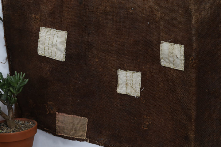 Antique Brown Asian Textile Wall Decor