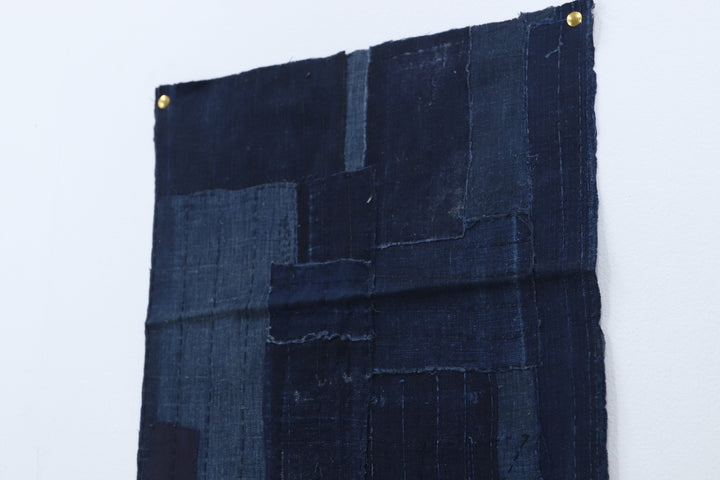 Antique asian Indigo Wall art textile 