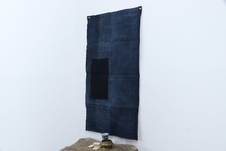 Antique asian Indigo Wall art textile 