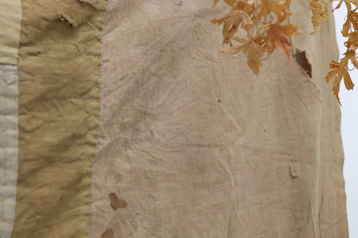 Antique Asian Yellow Wall Decor Textile