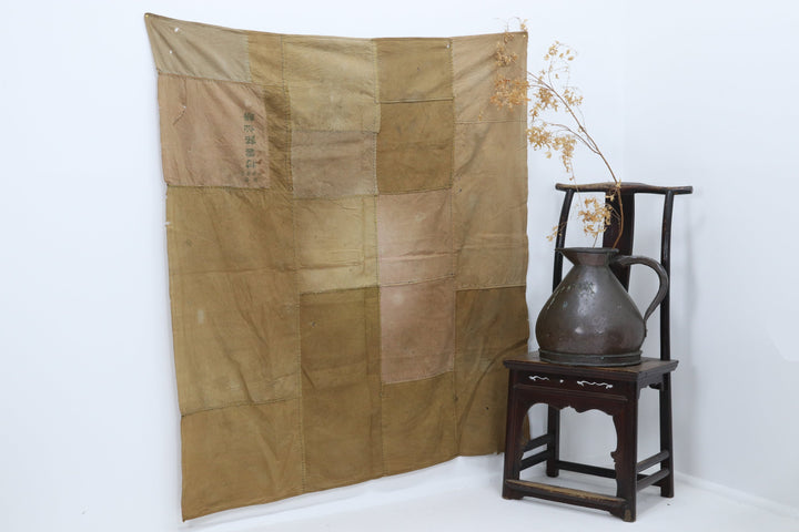 Antique Asian Yellow Wall Decor Textile