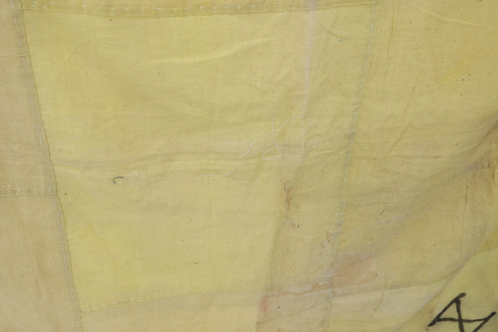 Antique Asian Yellow hand-made Textile Fabric 