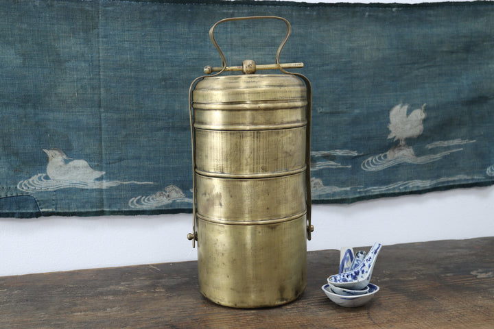 Antique Asian Metal Lunch Box