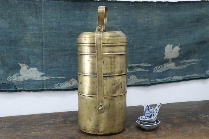 Antique Asian Metal Lunch Box