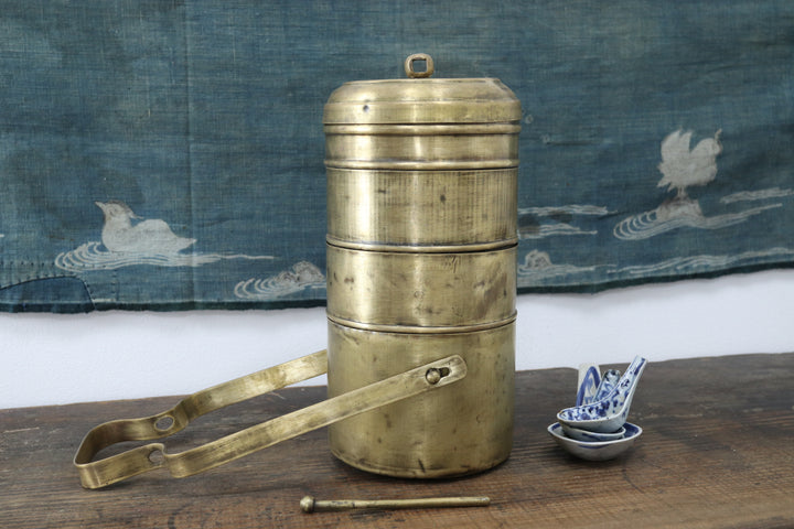 Antique Asian Metal Lunch Box