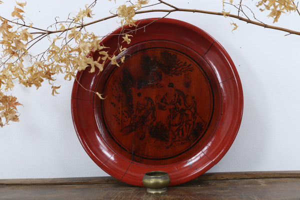 Antique Big Asian Serving Tray