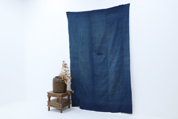 Antique Big Asian Blue Patched Textile