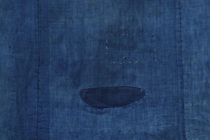 Antique Big Asian Blue Patched Textile