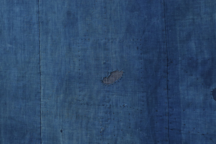 Antique Big Asian Blue Patched Textile