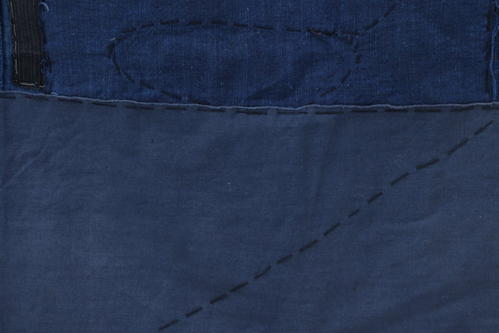 Antique Big Asian Blue Patched Textile