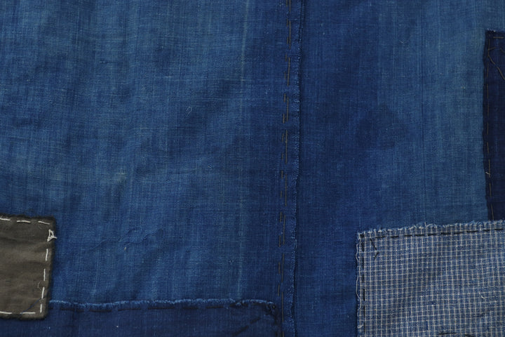 Antique Big Asian Blue Patched Textile
