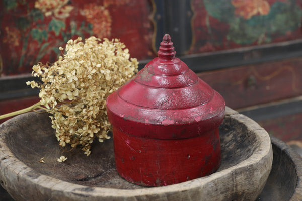 Antique Asian Burgundy Trinket Box