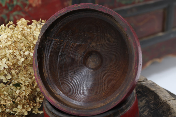 Antique Asian Burgundy Trinket Box