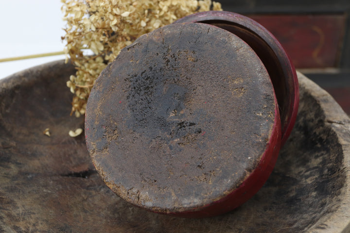 Antique Asian Burgundy Trinket Box