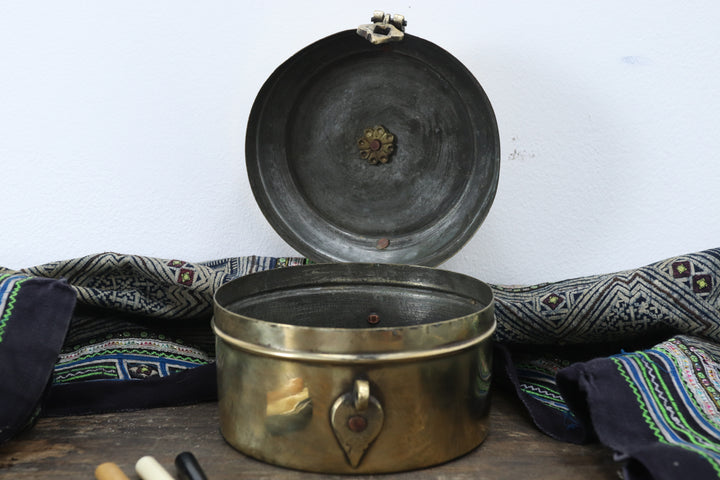 Antique Quaint Asian Metal Tin