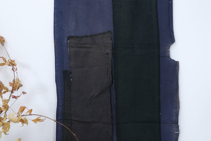 Antique Small Asian Blue Patched Textile