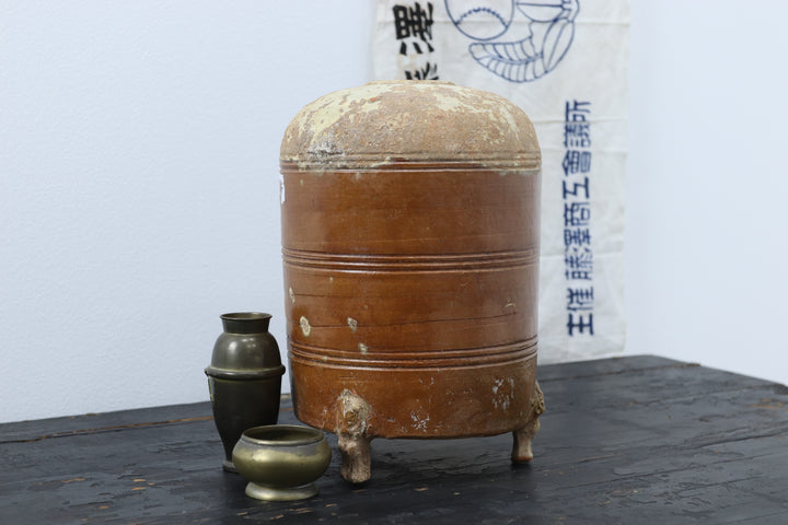 Antique Dark Tripod Ceramic Pot
