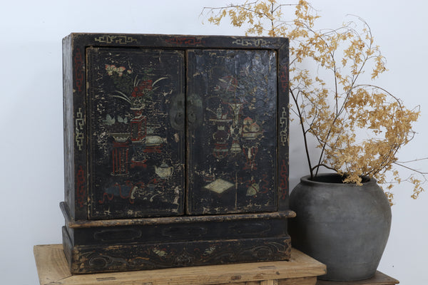 Antique Black Handmade Asian Box