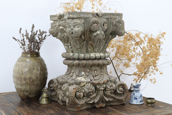Antique Handmade Wooden Oriental Decoration