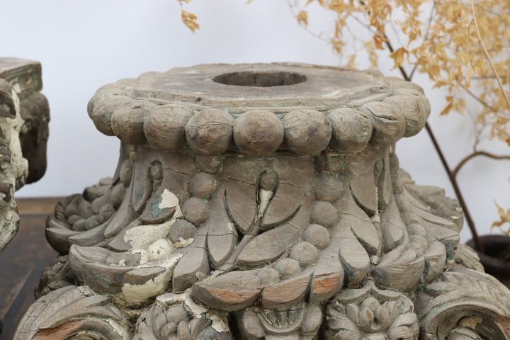 Antique Handmade Wooden Oriental Decoration