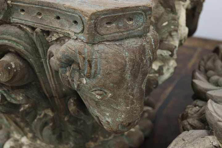 Antique Handmade Wooden Oriental Decoration